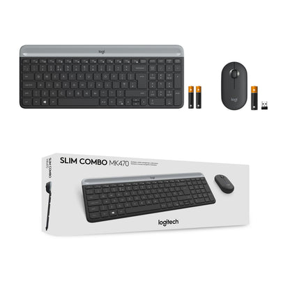 Logitech MK470 SLIM WRLS KEYB + MOUSE/COMBO GRAPHITE - US INTL